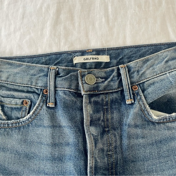 $215 GRLFRND Medium Wash Karolina Distressed Jeans - Picture 6 of 10